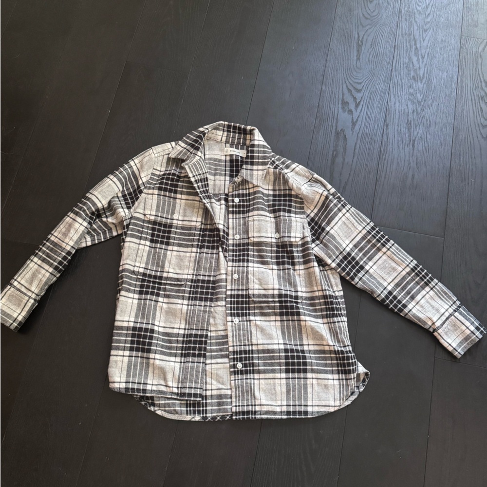 Everlane Black and White Checkered Shirt